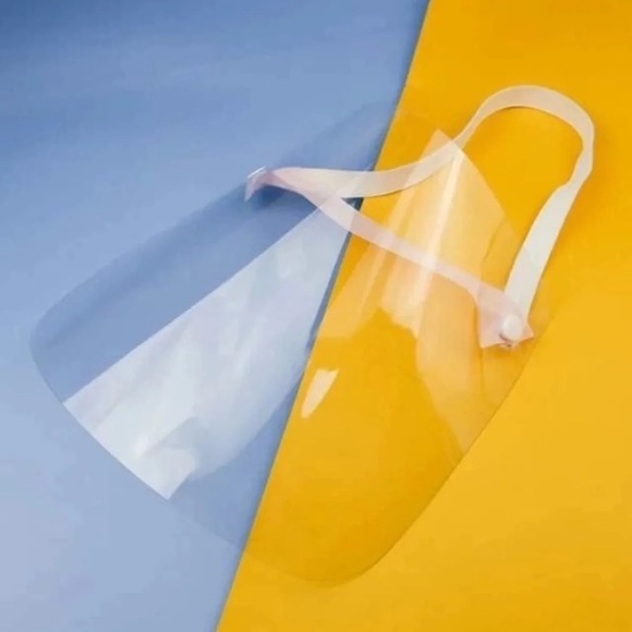 Plastic Full Face Mask Snaps On Sides Cotton Straps - Picture 2 of 7